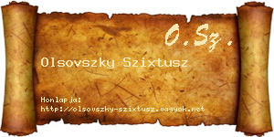 Olsovszky Szixtusz névjegykártya